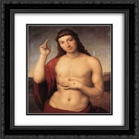 Raphael matted crnarna ukrašena uokvirena umjetnost ispisati Blossing Krista