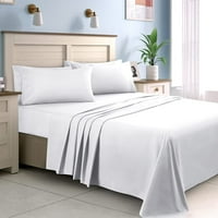 Broj navoja Egipatski pamučni četverodni krevet za krevet postavljen dubokim džepom veličine olimpijski-kraljica boja bijela solidna