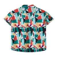 Paille Muškarci Rever izrez Slim Fit T Majica Ležerne od za odmor Ljetne košulje Cvjetno tiskano Plaža