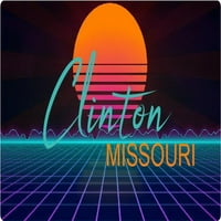 Clinton Missouri Vinil Decal Stiker Retro Neon Dizajn