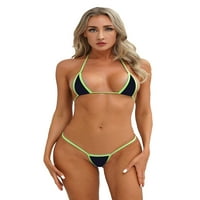 Žene Micro Bikinis set brazilski kupaći kostim Halter salf-vezati grudnjak sa niskim usponom baka za
