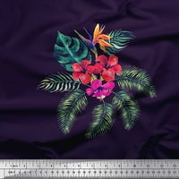 Soimoi pamučna kamerska tkaninska tkanina cvjetna i lišće tropsko otisak šivaći tkaninu širok