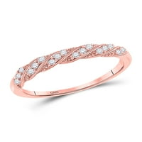 Jewels 10kt Rose Gold Womens Okrugli dijamantski prugasti modni prsten modni prsten