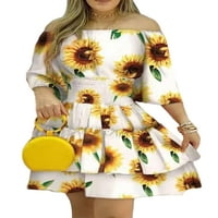 Sanviglor Women Mini haljina cvjetna tiskana ljetna plaža sa rukom s ramena kratke haljine kaftanski