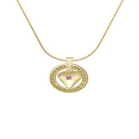 Delight nakit Goldtone Veliki oktobar - vruće ružičasto kristalno srce zlatna tonska klasa zvona, 18