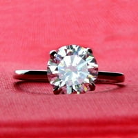 2. CTS certificirani okrugli zaručni prsten, vjenčani prsten, 18k bijeli pozlaćeni prsten, prsten za