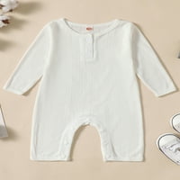 Shuttle Tree Toddler Baby dugi rukav Rompers Jednobojni gumb Dugme za novorođenčad Slatka jesen odjeću
