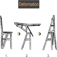 Sklopivi merdevina, konvertibilna multifunkcionalna stolica za ljestvicu od 3 u drva, LAPER LESTER BESPLATNOSTI