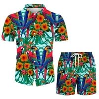 Floenr muške majice, muške havajske odjeće za plažu ljeta Boho majica s kratkim kratkim dijelom