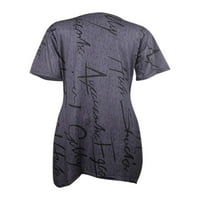 Ženske tiskane kratkih rukava s majicom haljina tunička bluza dugi vrhovi tee