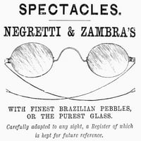 Oglas: naočale. NNLI graviranje, engleski, 1892. Poster Print by