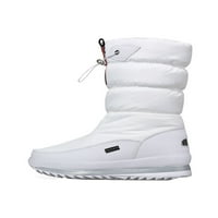 Daeful Women Winter Warm Cipele Zip Up Snow Boots Okrugli plijeni za cipele Udobnost Srednja teletska mokasina Boot dame Lies Otporno na bijele 8.5