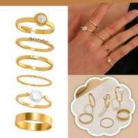 Prstenje za žene Vintage Pearl Geometrijski prsten za prstenove za žene Veliki rođendanski poklopci