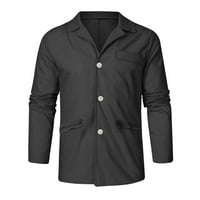 Košulje za muškarce Modni casual čvrsta boja labavi rever s dugim rukavima prozračna sve top sa košuljom