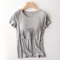 Žene plus veličine T-majice Clearence Majzni okrugli vrat Čvrsta boja kratkih rukava za hranjenje za