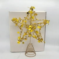 Božićna staza staklena šuplje dizajnirana staza sa drvenim starlom za baterije sa LED bakrenim žicama i 3D Star Troetop za praznične zabave Božićne ukrase