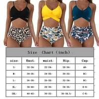 Žene dvije kupaće kostim špagete remenske vrhove Bikini vrhovi + leopard gaća za print Shorts kupaći