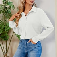 Miayilima ženski gumb dolje majice Ležerne prilike na vrhu majice za žene za žene zimski pad dugih rukava