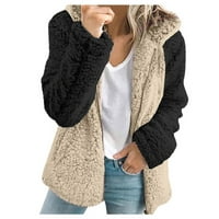NSENDM ženske tople kapute jakne o vratu patentni patentni rukav ubod u boji gornji kaput gornji odjeća