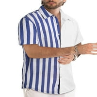 Capreze muns ljetne košulje kratki rukav na vrhu bluze povremena majica rever na vratu plavi bijeli