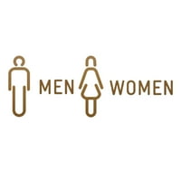 Muški ženski toaletni znak 3D toaletni simbol znak za hotelski ured trgovački centar B Zlatni