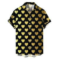 Corashan Muška ljetna majica Muški stil za Valentinovo tiskao je kratki rukav labav gumb Ležerne majice