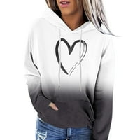 Ženski duksevi Trendy grafički ispis Kapuljač s kapuljačom dugim rukavima sa džepnim labavim pulover
