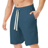 Rovga muške hlače muške ljetne casual plaže kratke hlače Čvrsti vučni sportski trenerke Hotcos Džepovi