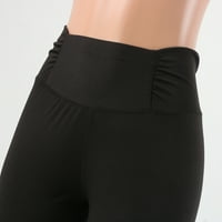 Cethrio joga hlače za žene atletska djeluje visoke noge od plamena na crnim hlače veličine m