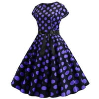 Haljine Wozhidaoke za žene Vintage 1950S retro kratkih rukava Dot Print Večernja party mamunska haljina