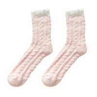 Čarape za žene Moda Držite tople žene modni patchwork dame patchwork debele čarape ružičaste + jedna veličina