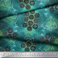 Soimoi Green Japan Crepe saten tkanina uplašila geometrijsku galaksiju ispisnu tkaninu uz dvorište široko