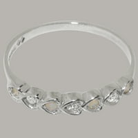 Britanci napravio je 18k bijeli zlatni prsten sa kubnim cirkonijom i prirodnim opal ženskim vječnim