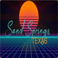 Sandring Springs Texas Vinil Decal Stiker Retro Neon Dizajn