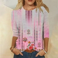 Košulje za rupu Oalirro za ženska bluza tunika cvjetna ispis ljetna bluza m