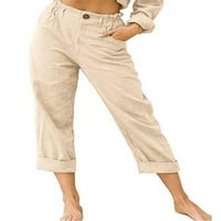 Bomotoo dame udobne dno su pune boje casual hlače Ljeto labavo uklapanje High struine pantalone