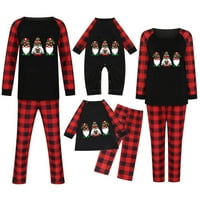 Hot6SL Božićno podudaranje pidžama za obiteljske setove Elk Santa Božićno drvce Ispiši Slatka smiješna