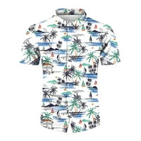 Muška ulična ležerna majica Muške proljeće Ljetno casual cvjetno plaža tropsko casual gumb niz majice