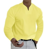 Muške proljetne ljetne majice od pamučne majice s dugim rukavima za muškarce V izrez casual odjeću za
