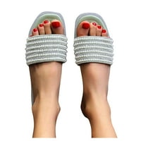 Youmylove ljetni slobodno vrijeme modni sekfin biserni ženski klizni papuče ravne sandale velike veličine