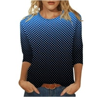 Patlollav T-majice Žene modne ispis labave rukave za bluzu na okruglom vratu Ležerne prilike prodaje