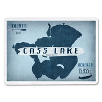 Cass Lake, Minnesota, jezero Essentials, Oblik, površina i županija, Lantern Press, Premium Igranje