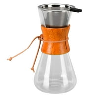 FDIT prelivanje filtera za kafu, 550ml polijeo preko kafe bambusovog kafe staklenog aparata otpornog na toplotu za kafić za kućnu kafiću, prelijte preko aparata za kavu