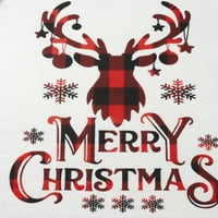 Porodica koja odgovara Božićne pidžame Set Pismo ELK Print Tors s dugim rukavima + kaidni pantalone za spavanje odjeća za spavanje