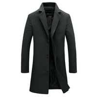 KPOPLK jakne za muškarce modni muškarci tanak zimski kaput rever ovratnik dugih rukava kožna jakna vintage