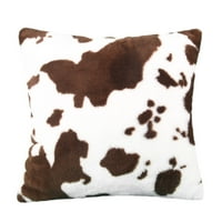 Jastuk za bacanje jastuka Kvadratni jastuk, ukrasni jastuk uzorak kravljeg uzorka plišanog plišanog