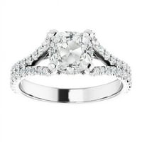 Harry Chad Enterprises CT Vjenčani prsten sa akcentima Jastuk Old Cut Diamond Prong, veličina 6.5
