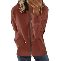 Levmjia trendy dukserica za žene zatvarač sa zatvaračem topla jakna modna žena dugi rukav otvoren prednji