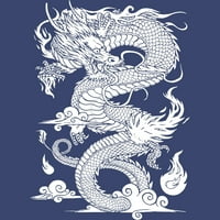 Kineska zmajeva ilustracija Juniors Mornary Blue Graphic Tee - Dizajn ljudi L