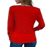Glonme Women V izrez Pleteni džemper Ležerne prilike Klintni kardigan Solid Color Loungewear Pleteni